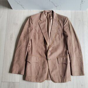H Bar C Ranchwear Western Blazer Mens M Brown Suede Union USA Made Cowboy Jacket